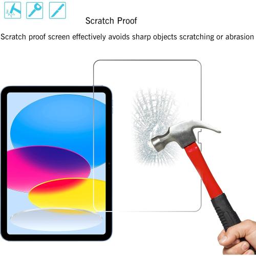 Ailun Screen Protector for iPad 11th A16 2025 [11 Inch] / 10th Generation 2022 [10.9 Inch], Tempered Glass [Face ID & Apple Pencil Compatible] Ultra Sensitive Case Friendly [2 Pack]