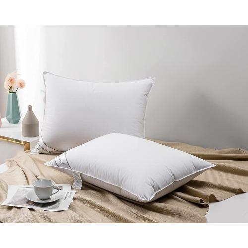 King Size Goose Down Feather Hotel Collection Bed Pillow for Sleeping for Back, Stomach or Side Sleepers King Size(20x36IN) White 1 Pack