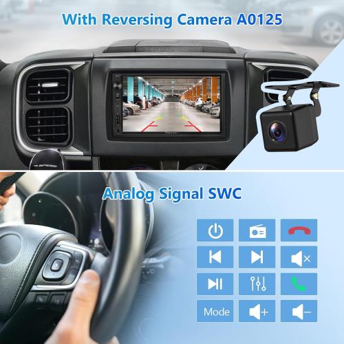 Eonon 7'' Double Din Car Stereo Wireless CarPlay & Wireless Android Auto Car Audio Receivers with AHD Backup Camera, Built in DSP, Bluetooth, MirrorLink, SWC, FM/AM, Fast Charge - X3