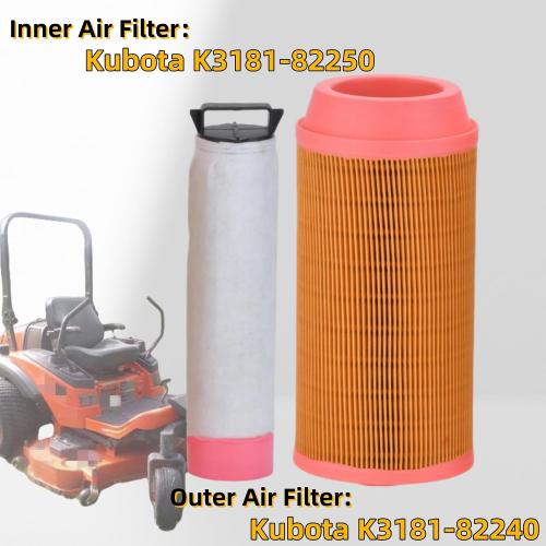 K3181-82240 K3181-82250 Inner & Outer Air Filter Kit Compatible with Kubota ZD323 ZD326 ZD331 ZD1211 ZD1211L ZD1211R ZD1211RL ZD326HL ZD326P ZD326RP ZD326S ZD331LP(2PCS)