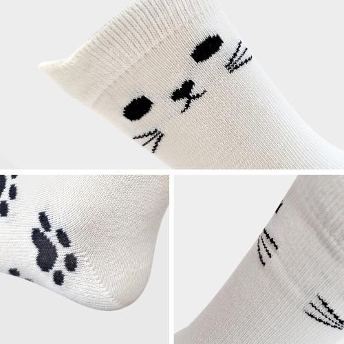 MINI PANDA 8 Pairs Girls' Novelty Socks,Cute Cat and Panda Crew Socks