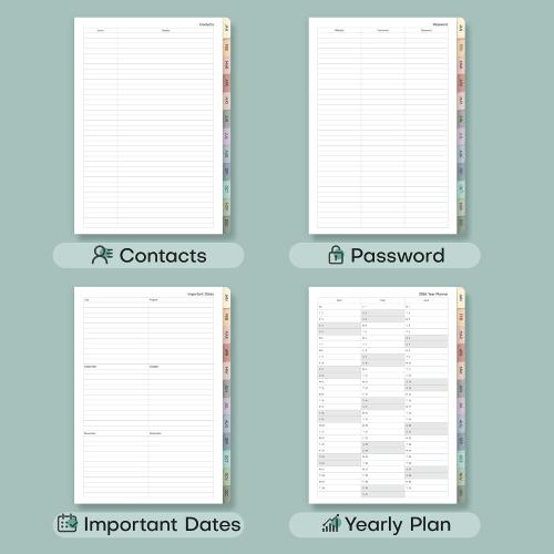2026 Planner Weekly and Monthly, Jan.2026 - Dec.2026, Linen Hardcover Calendar 2026 Agenda Planner Daily To Do List Notebook with Monthly Tabs, 6 x 8.3, Creamy Green