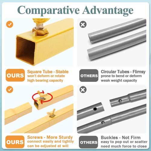 Wedding Arch 6.6FT x 6.6FT Square Backdrop Stand Gold Metal Balloon Arch Stand for Ceremony Wedding Arches for Ceremony Birthday Party Bridal Shower Anniversary Decoration