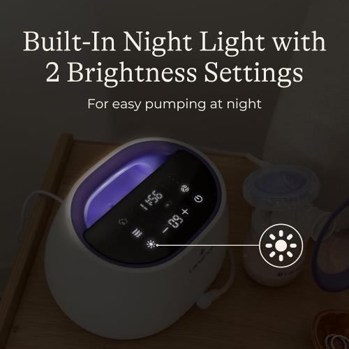 Lansinoh NaturalWave Double Electric Breast Pump White/Purple | Hospital-Grade Suction with 12 Levels, 5 Flange Sizes & Baby-Mimicking Motion | Breastfeeding Essentials for Pumping Moms