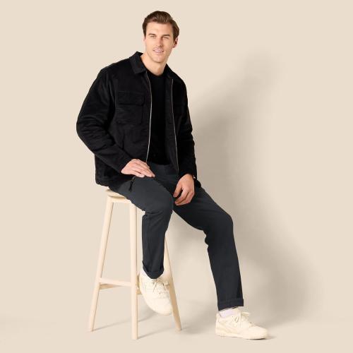 Amazon Essentials Men's 35W x 32L Black 5-Pocket Stretch Twill Casual Pants