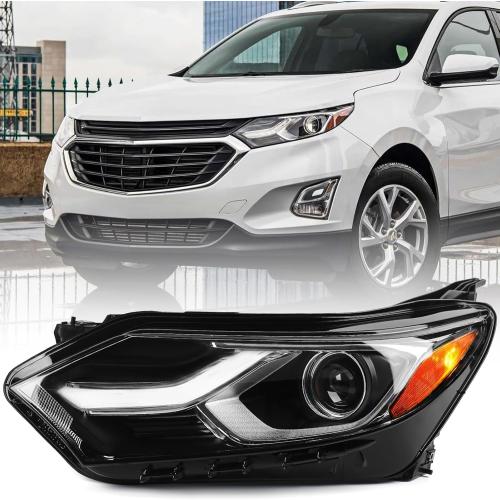 FIONE Xenon/HID Headlight Compatible with Chevy Equinox 2018 2019 2020 2021 LED DRL Projector Headlamp Replacement Left Driver Side LH