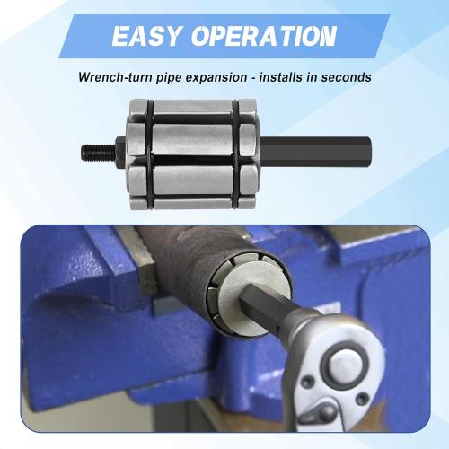 3 PCS Exhaust Pipe Expander Set, 1-1/8 to 3-1/2 Tail Pipe Expander Tool Set, Muffler Pipe Expander Set Compatible with Most Vehicles and Trucks, Automotive Tool Kit for Tail Pipe Tube