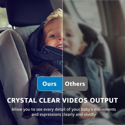 Baby Car Camera, HD Display Baby Car Mirror with Night Vision Feature, 4.3 inch Baby Car Camera with Monitor Wide Clear View, Backseat Camera Rear Facing to Observe Baby’s Every Move