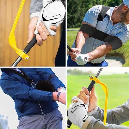 Amy Sport Golf Swing Training Aid Wrist Hinge Adjustable Arm Band with Hanger Smartball Connection Band for Correction, Men Women Ball Between Arms Practice Tool