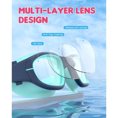 Kids Swim Goggles,Swimming Goggles for Kids 6-14, Anti-Fog UV Protection Pool Glasses for Boys Girls