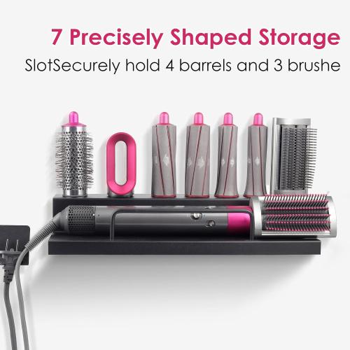 Black DALUOBO Storage Holder for Dyson Airwrap Curling Iron Accessories Wall Mounted Rack Bracket Stand with Adhesive for Home Bathroom Organizer Black