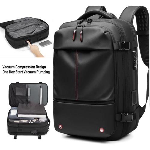 Vacuum Backpack Travel,  Expandable Vacuum Seal Compression Air Back Backpack with Type C Interface and Password Lock, No Need Pump, for Men Women Travel