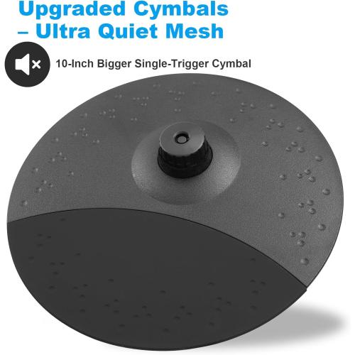 Electric Drum Set with Kick Hammer Pedal, Electronic Drum Kit for Kids Adult Beginner with 150 Sounds, 10 Cymbals, 4 Quiet Mesh Pads, all-in-one drum set with Throne, Headphones, Sticks