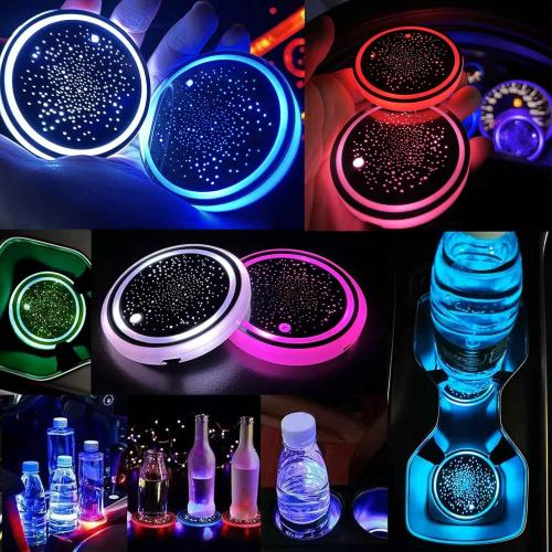 2PCS LED Car Cup Holder Lights, Light up Car Coasters for Cup Holders