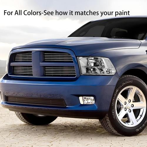 Pair Headlights Assembly Set For 2009 2010 2011 2012-2018 Dodge Ram 1500 2500 3500 5500 ST SXT SLT Pickup/2019-2022 Ram 1500 Classic Truck Replacement Headlamps Chrome Housing Clear Lens LH&RH