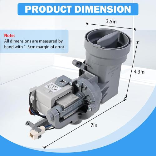 WPW10605427 Washer Drain Pump Replacement for Whirlpool, Maytag, Amana, Crosley Washing Machine - Fits W10605427, W10425238, W10918044, W10799065, AP6023357, PS11756700, PS11754613