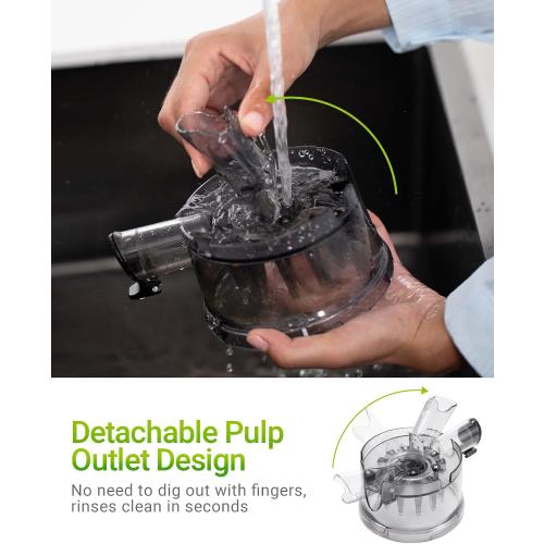 Cold Press Juicer Machine, 6.5 Large Feed Chute Masticating Extractor, Easy to Clean for Whole Fruits & Vegetables, High Yield