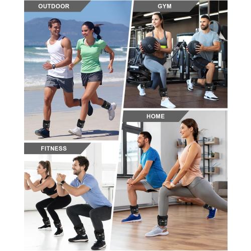 Adjustable Ankle Weights 1-3/4/5/6/8/10/12/15/20 LBS Pair with Removable Weight for Jogging, Gymnastics, Aerobics, Physical Therapy