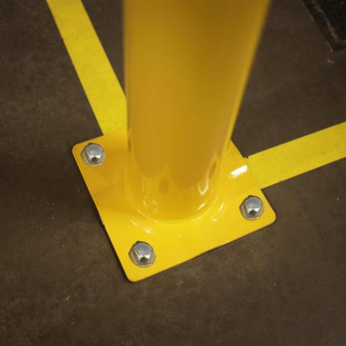 BISupply Safety Bollard Post Parking Barrier 1 Pack - 36in Yellow Pipe Bolt Down Bollard for Garage Lot