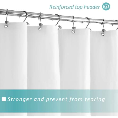 Mrs Awesome Extra Long Shower Curtain Liner with 3 Magnets, Long White PEVA Plastic Shower Curtain for Bathroom Waterproof, 72 x 84, White