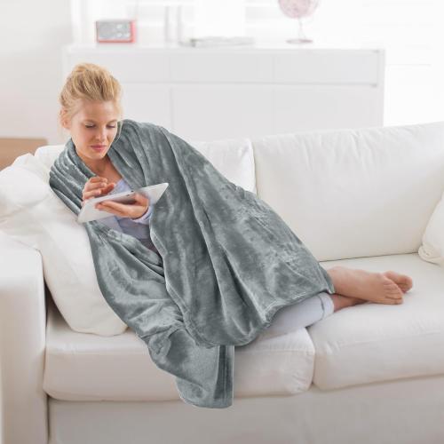 Ash Grey 300GSM Luxury Anti-Static Fuzzy Soft Microfiber Bed Kind size