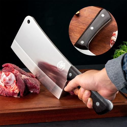 ZENG JIA DAO Meat Cleaver, 7'' Chinese Chef's Kitchen Small Bone Chopping Knife, Heavy Duty Butcher Knife, Full Tang Wengewood Handle chopper, German Stainless Steel, 2025 Chef Gift