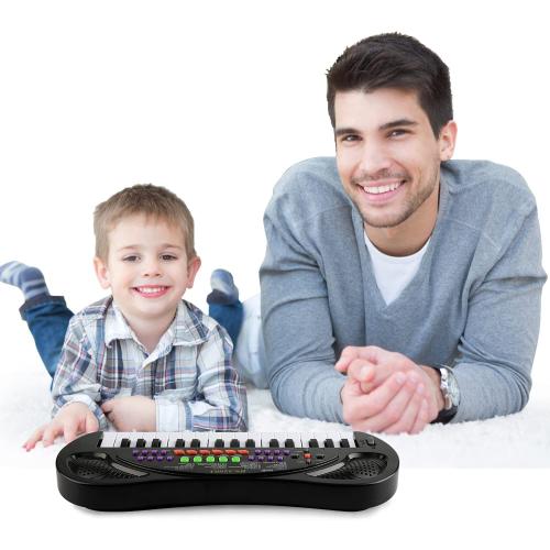Color Black Kids Keyboard Piano, 32 Keys Multifunction Electric Keyboard Piano for Kids, Kids Piano Musical Instruments Gift Toy for 3 4 5 6 7 8 Year Old Boys and Girls (Black)