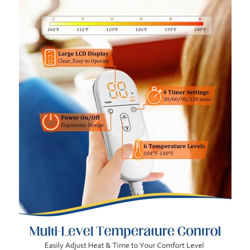 Heating Pad for Neck Shoulders and Back, Weighted Electric Heat Pad for Full Body Relax, 22 x 37 Large Heated Pad 6 Heat Levels 4 Auto-Off, Fathers Day Dad Gifts Birthday Gifts for Women Men Husband