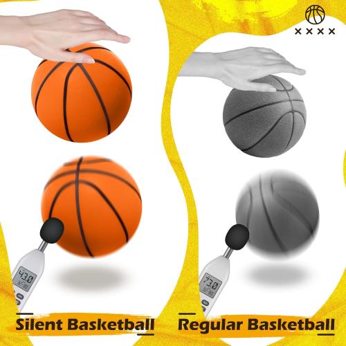 Silent Basketball and Hoop Set Soft Foam Indoor Basketball No Noise for Indoor Dribbling and Shooting Practice Ideal for Teens Adults