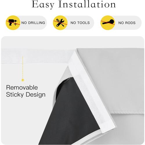 NICETOWN French Door Curtain - Privacy Thermal Insulated 100% Blackout Door Window Curtain for Patio Front Tricia Sidelight Panel, W26 x L72 inch Long, 1 Panel, Greyish White