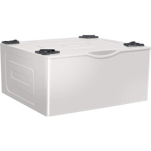 SAMSUNG 27-Inch Washer Dryer Pedestal Stand w/ Pull Out Laundry Storage Drawer, Stainless Steel, WE402NE/A3, 28.1D x 27W x 14.2H, Ivory