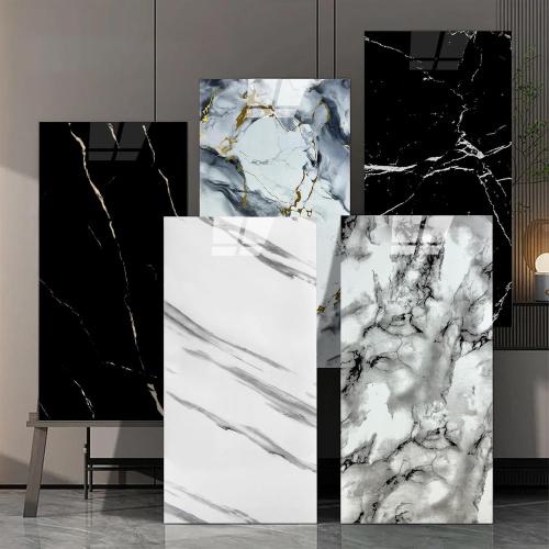 Color Grey marble Wall Panels Peel and Stick，Faux Stone Marble Tile， 10 Pieces 23.6 L x 11.8 W（278.48 sq in. Coverage） Heat-Resistant Backsplash Tile，Ideal for Kitchen Bathrooms Living Rooms Bedrooms.(10, DU008)