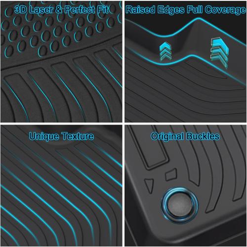Floor Mats for Volkswagen VW Atlas Cross Sport 2020-2025 (5 Passenger), TPE Waterproof Non-Slip All Weather Protection Custom (Floor Mats & Cargo Liner)