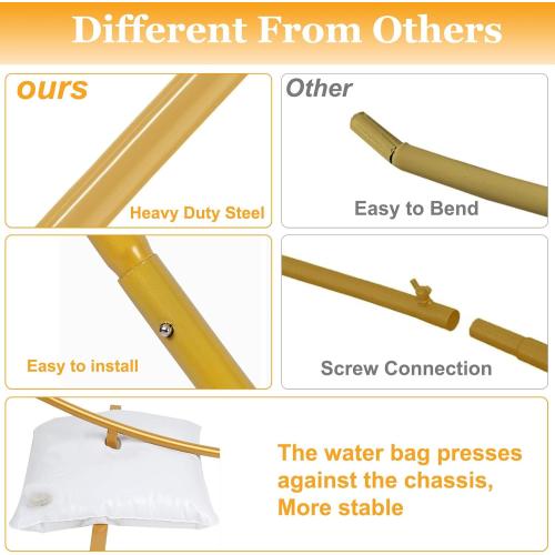 Round Backdrop Stand 6.6ft, Stable Gold Circle Balloon Arch Stand Metal Arch Backdrop Stand for Wedding Birthday Party Baby Shower Decoration(6.6FT)