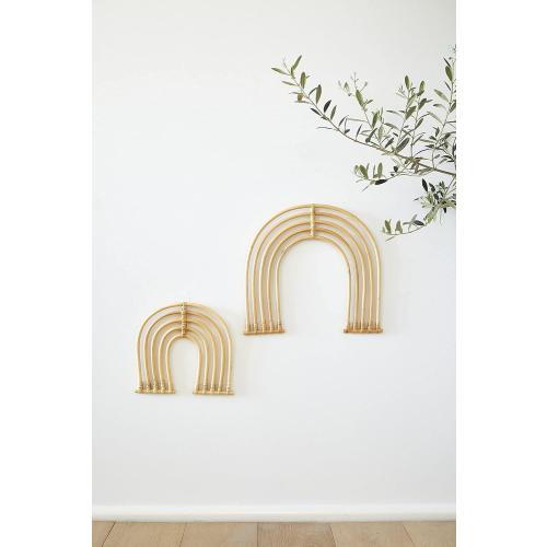 BEBE BASK Rattan Rainbow Nursery Decor Set of 2 - Handmade - Rainbow Decor for Girls Room - Wall Decorations