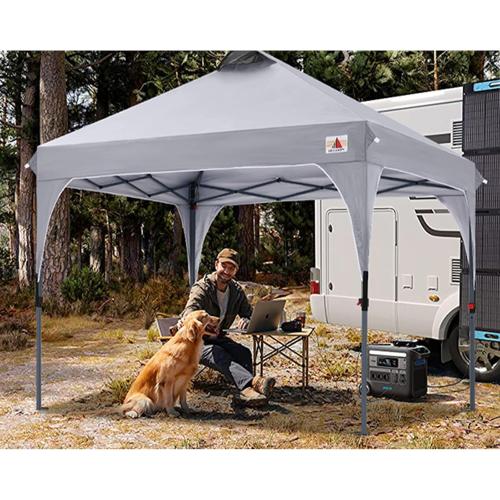 Size 10x10 Color Grey ABCCANOPY Outdoor Pop up Canopy Tent, 10x10 Instant Portable Canopy for Camping, Beach, Backyard,Gray