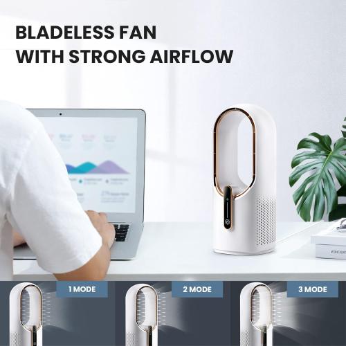 Untested ...Desk Fan Bladeless, 11.8 Inch Office Fan Small, Quiet, 3 Speed Adjustment, Touch Control, Easy to Clean, Desk Fans Small Quiet, Ideal for Office, Living Room, Bedroom