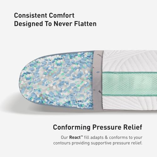 Bedgear Level Cuddle Performance Pillow - Firm Bed Pillow for Side Sleepers - Moisture Wicking Removable Cover - Size 3.0