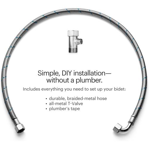 White S101 Brondell Bidet Toilet Seat Non-Electric Swash Ecoseat, Fits Toilets, White - Dual Nozzle System, Ambient Water Temperature - Bidet with Easy Installation