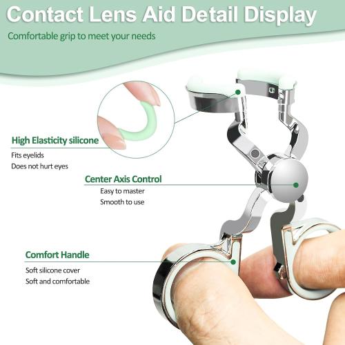 Contact Lens Applicator Tool — Eye Contact Removal Tweezers, Scleral Lens Inserter, Contact Lens Case, Contact Lens Eyelid Wearingtool for Travel