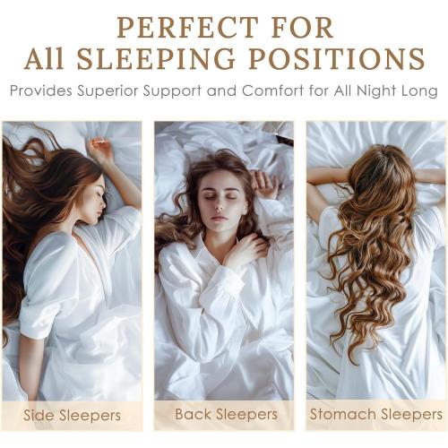 HUXMEYSON Pillows Standard Size Set of 4, Bed Pillows Set of 4, Down Alternative Luxury Hotel Pillows for Sleeping and for Side and Back Sleepers