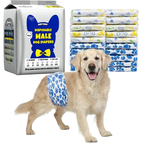 Dono Dog Diapers Male, Disposable Male Dog Wraps 10ct, Ultra Absorbent Doggie Diapers, Rapid-Dry Leak-Proof Puppy Diapers, Wetness Indicator Excitable Urination Incontinence,Large