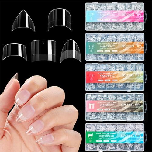 600pcs Short Half Covers Nails Extensions Delicate And Practical Nails Tips Suitable For Daily And Special Occasion