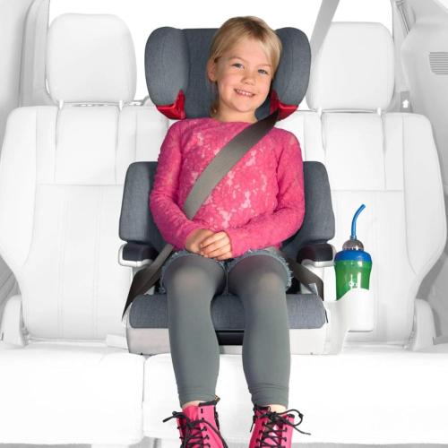 Clek Oobr High Back Booster Seat with Adjustable Headrest, Reclining Design, Latch System, and Retardant-Free Fabric (Mammoth Ziip)