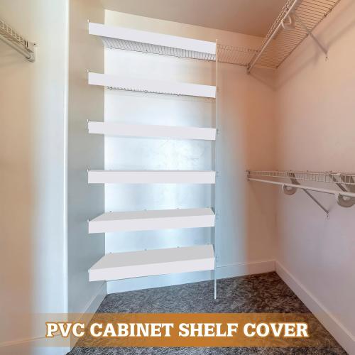 Hoolerry 5 Pcs Wire Shelf Covers Foamed PVC Wire Rack Covers for Removable Closet (Not Wood) Pantry Shelves for Cabinet Bathroom Kitchen Shelving Decoration(White,36x16inch)