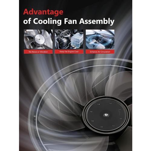 HYR Engine Radiator Cooling Fan Assembly with Brush Motor Compatible with Ford Focus 2012-2018 L4 2.0L Battery Ev (Ev/BEV), Replace# 621606, 622800, 76274, BV6Z8C607K