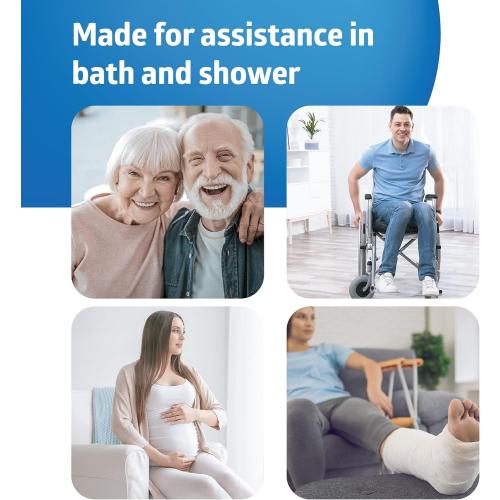 Medline Shower Chair with Backrest and Padded Armrests - 350 lb. capacity, Bath Bench, Seat, Stool for Independent Adult, Seniors, Elderly & Disabled Patients