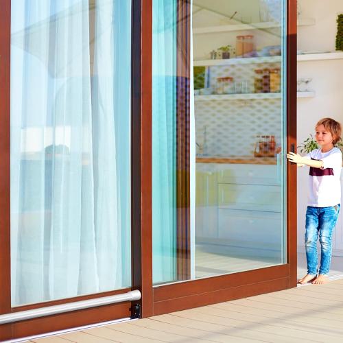 White set of 4 Fabbay Window Security Bar Adjustable Sliding Glass Door Lock Security Stick for Door with Rubber Tips, 23.62-39.37 Inch in Length(White, 4 Pieces)