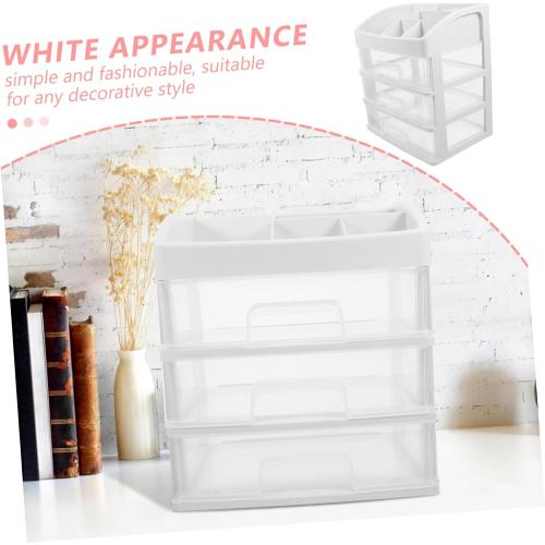 Desktop Storage Box Organizer Multi Transparent Drawer for Makeup Sundries and Office Supplies Space-saving Design for Home Dorm and Classroom Use