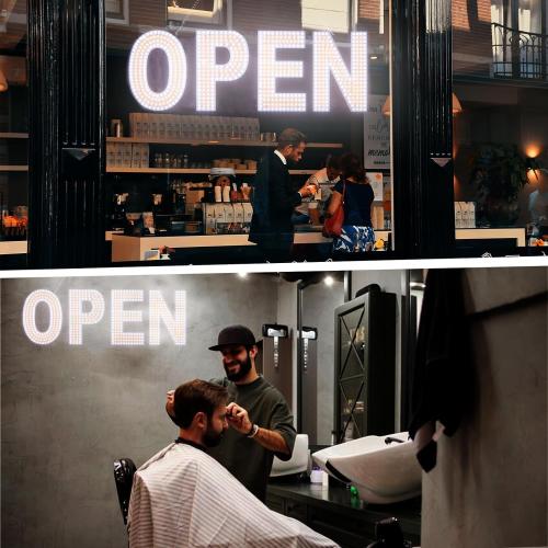 Open Sign for Business, 30x10 Dimmable Large LED Open Signs with Hanging Installation for Cafes Store Restaurant Office Bar Pubs Hotel Salon (Warm White)
